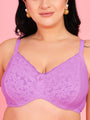 Curvy Love Pack of 2 Plus Size Soft Lace Full Coverage Underwire White & Mauve Bra - Da Intimo