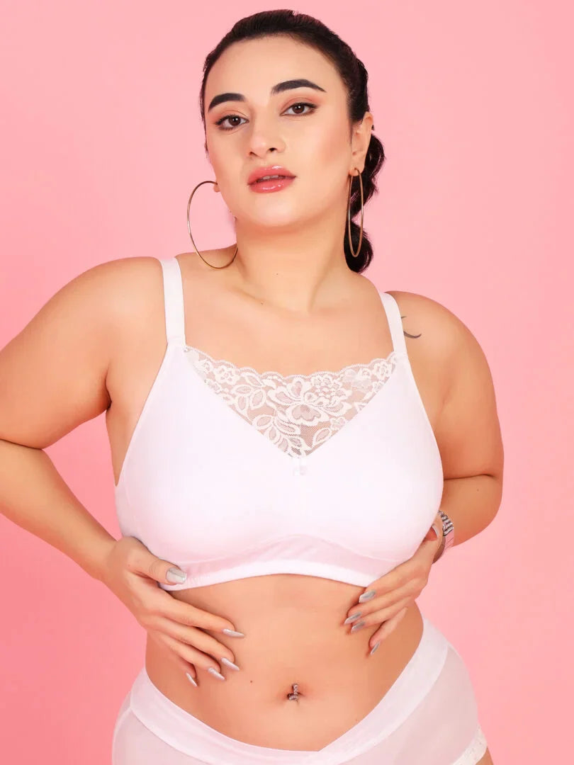 Curvy Love Pack of 2 Plus Size Soft Cotton  Everyday Bra - Da Intimo - Lingerie Online Store India