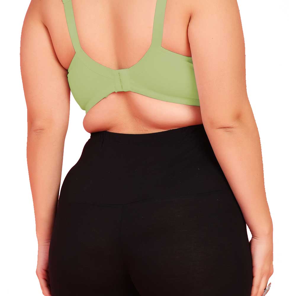 Curvy Love Pack of 2 Plus Size Full Coverage Non Padded Grey & Green Bra - Da Intimo