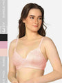 Pack Of 3 Lightly Padded Lacy Design Everyday T-Shirt Bra - Da Intimo