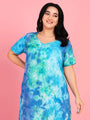 Curvy Love Plus Size Tie and Die Full Kaftan - Da Intimo