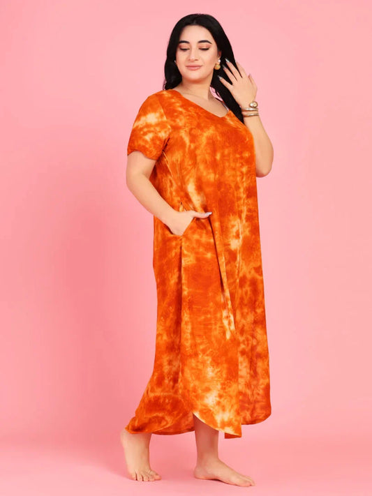 Curvy Love Plus Size Tie and Die Full Kaftan - Da Intimo