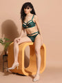 Rivet Design Underwired Strappy Lingerie Set - Da Intimo - Lingerie Online Store India