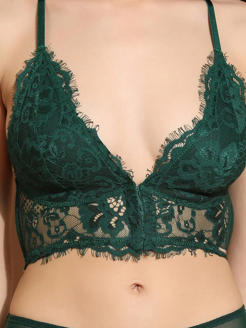 Front Open Delicate Lace Bralette - Da Intimo - Lingerie Online Store India
