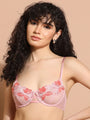 Machine Embroidered Flower Patch Design Underwired Bra - Daintimo