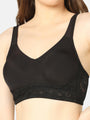 Curvy Love Plus Size Full Coverage Non Padded Everyday Black Bra - Da Intimo