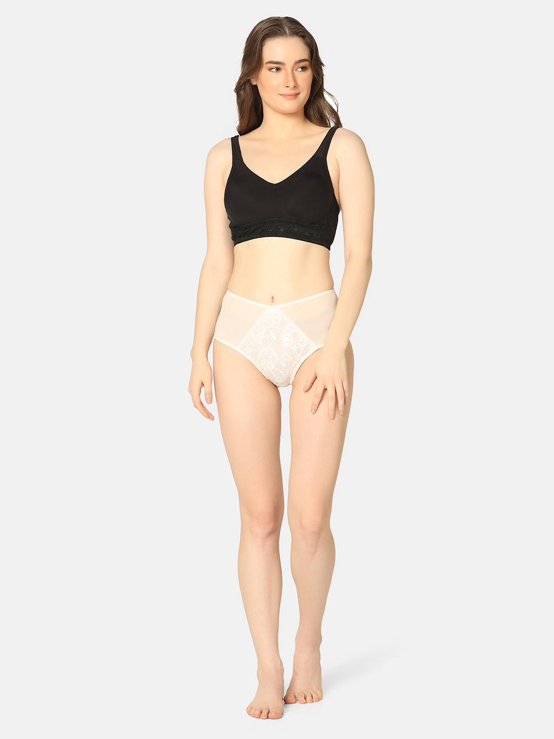 Curvy Love Plus Size Full Coverage Non Padded Everyday Black Bra - Da Intimo