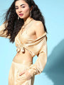 Peach Three Piece Satin Bra Co-ord Loungewear Sets - Da Intimo - Lingerie Online Store India