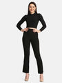 Turtle Neck Crop Top Loungewear Set - Da Intimo - Lingerie Online Store India