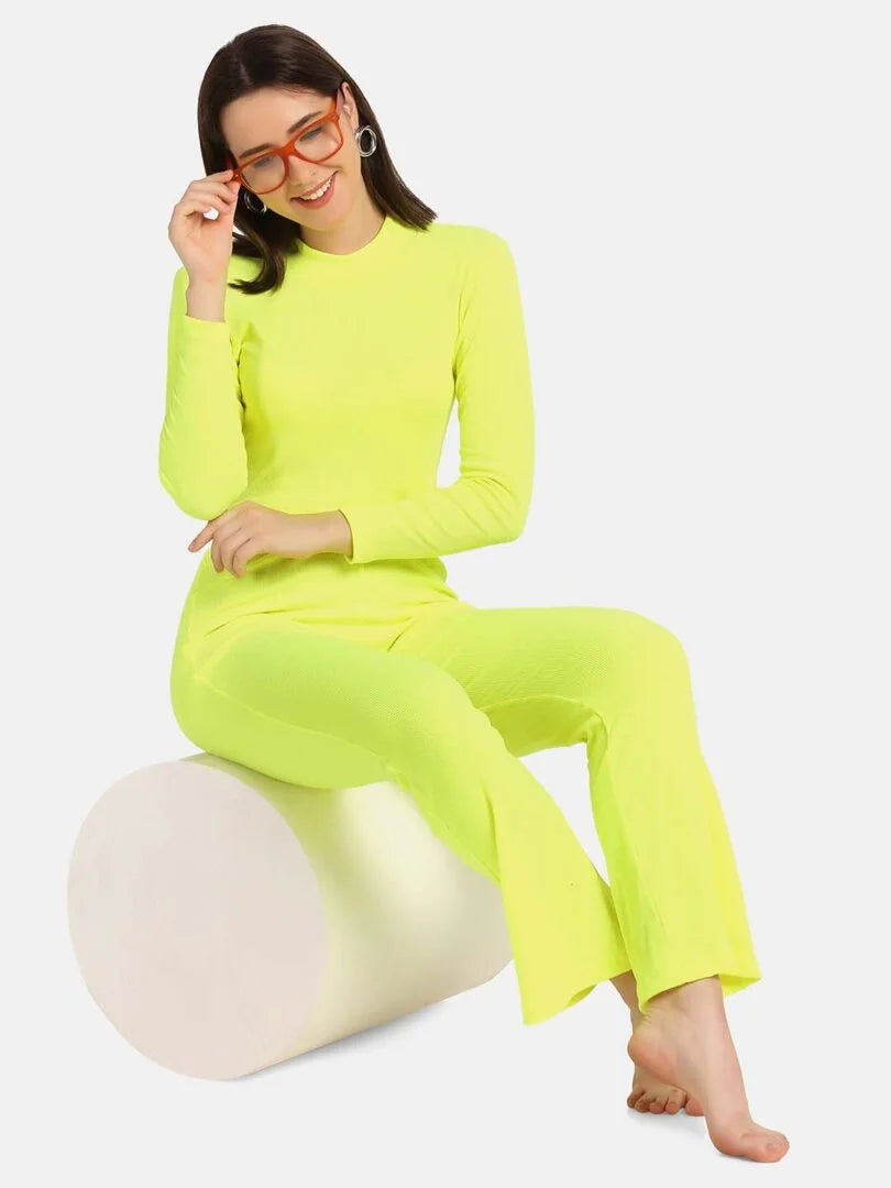Turtle Neck Crop Top Loungewear Set - Da Intimo - Lingerie Online Store India