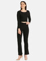 Boat Neck Crop Top Loungewear Set - Da Intimo - Lingerie Online Store India