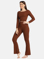 Boat Neck Crop Top Loungewear Set - Da Intimo - Lingerie Online Store India