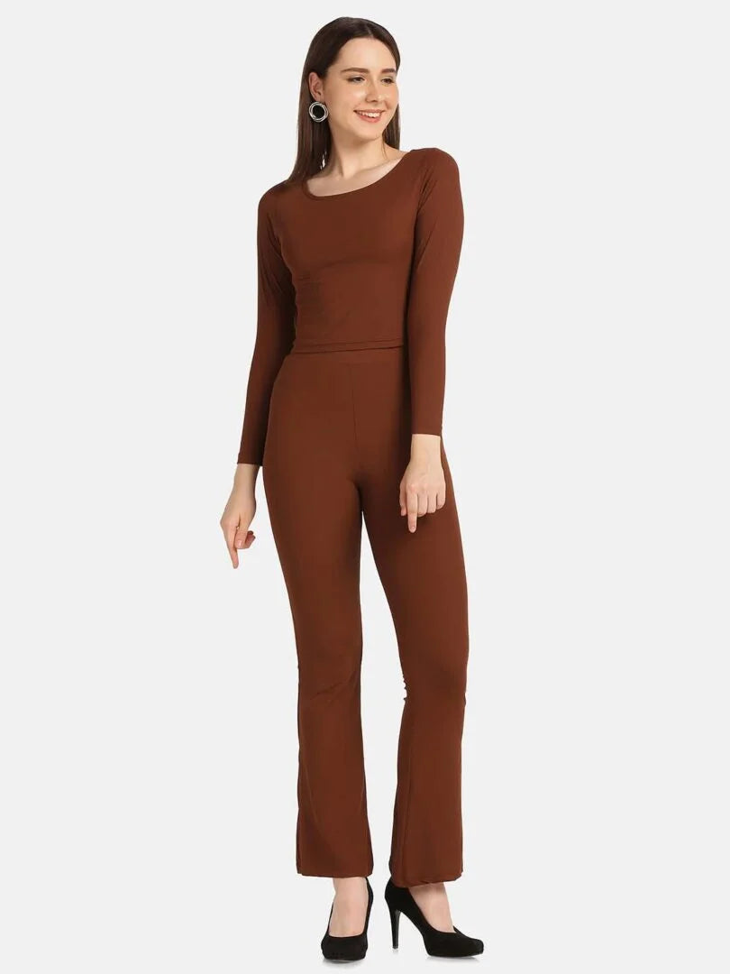 Boat Neck Crop Top Loungewear Set - Da Intimo - Lingerie Online Store India