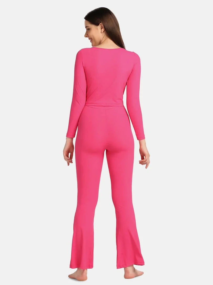 Boat Neck Crop Top Loungewear Set - Da Intimo - Lingerie Online Store India