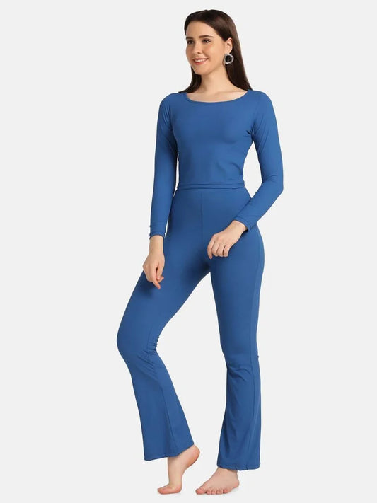 Boat Neck Crop Top Loungewear Set - Da Intimo - Lingerie Online Store India