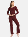Boat Neck Crop Top Loungewear Set - Da Intimo - Lingerie Online Store India