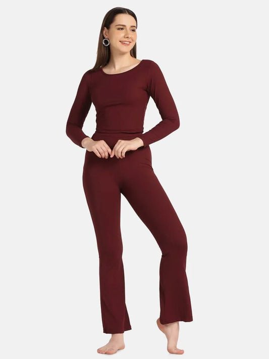 Boat Neck Crop Top Loungewear Set - Da Intimo - Lingerie Online Store India