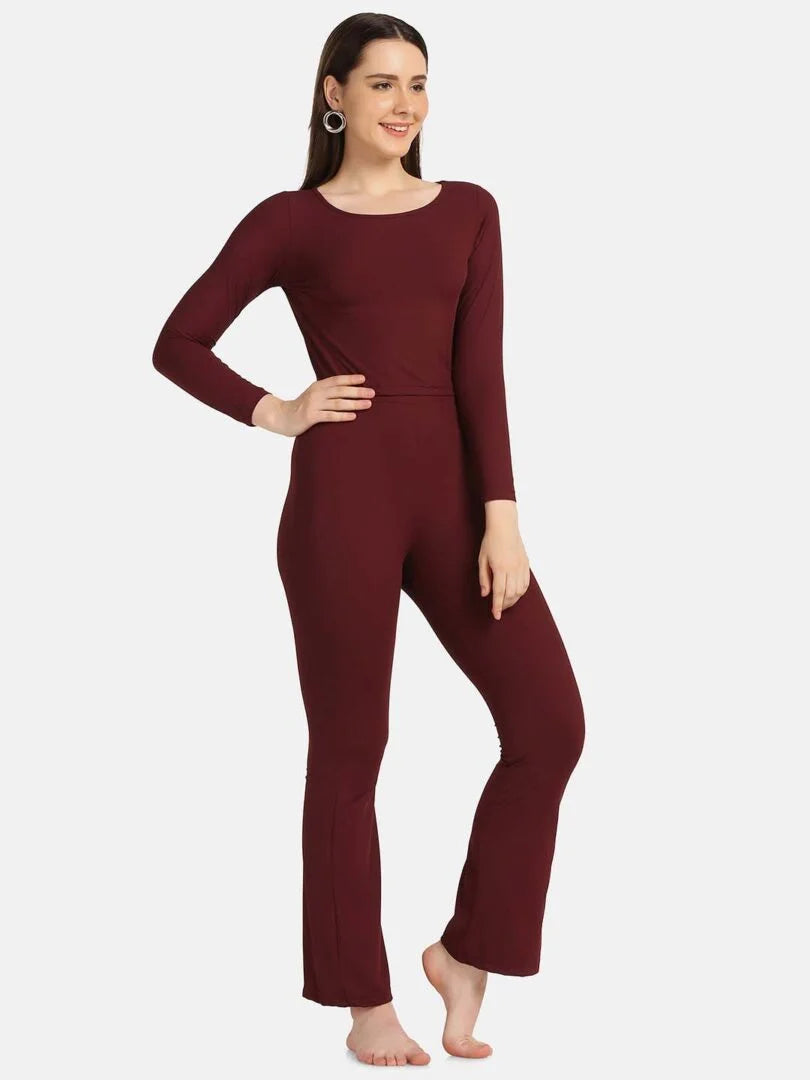 Boat Neck Crop Top Loungewear Set - Da Intimo - Lingerie Online Store India