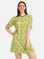 Flower Printed Boxy Fit Lounge T-shirt - Da Intimo - Lingerie Online Store India