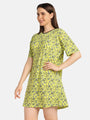 Flower Printed Boxy Fit Lounge T-shirt - Da Intimo - Lingerie Online Store India
