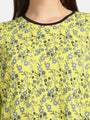 Flower Printed Boxy Fit Lounge T-shirt - Da Intimo - Lingerie Online Store India