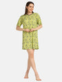 Flower Printed Boxy Fit Lounge T-shirt - Da Intimo - Lingerie Online Store India