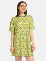 Flower Printed Boxy Fit Lounge T-shirt - Da Intimo - Lingerie Online Store India