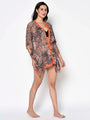 Printed Lacey Cover-Up Swim Dress - Da Intimo - Lingerie Online Store India