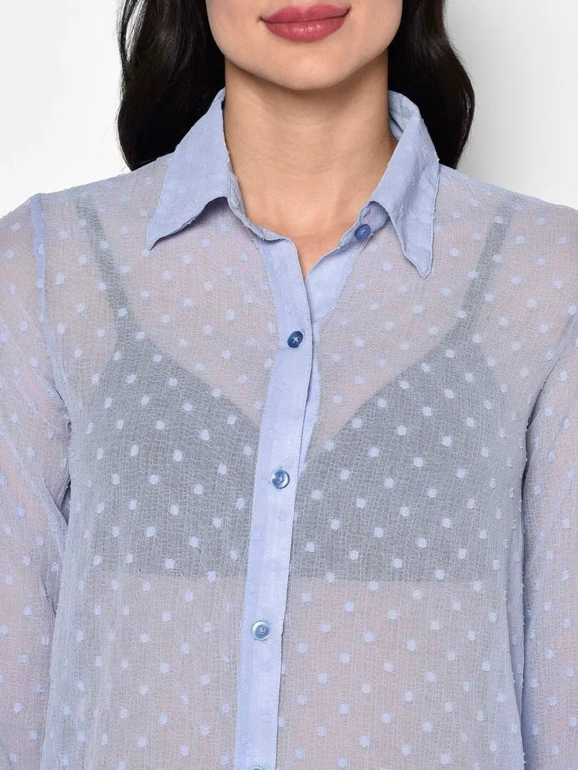 Grey Self Design Dobby Swim Wear Shirt - Da Intimo - Lingerie Online Store India