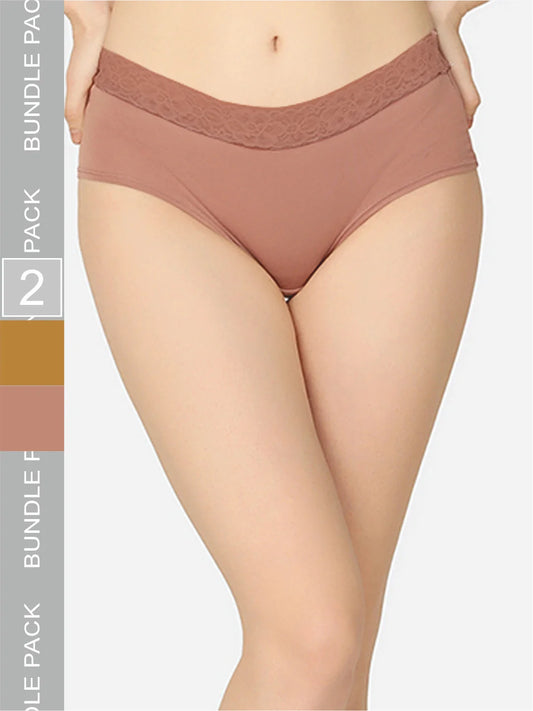 Pack Of 2 Soft Organic Cotton Everyday V- Shape Regular Panty - Da Intimo
