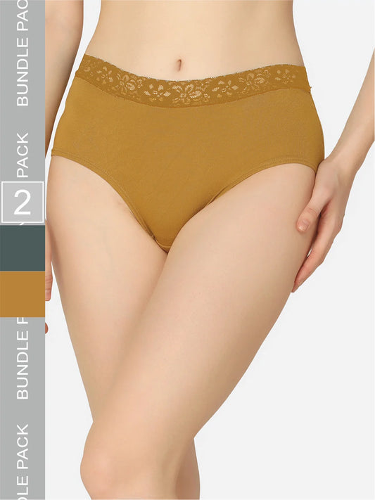 Pack Of 2 Soft Organic Cotton Everyday V- Shape Regular Panty - Da Intimo