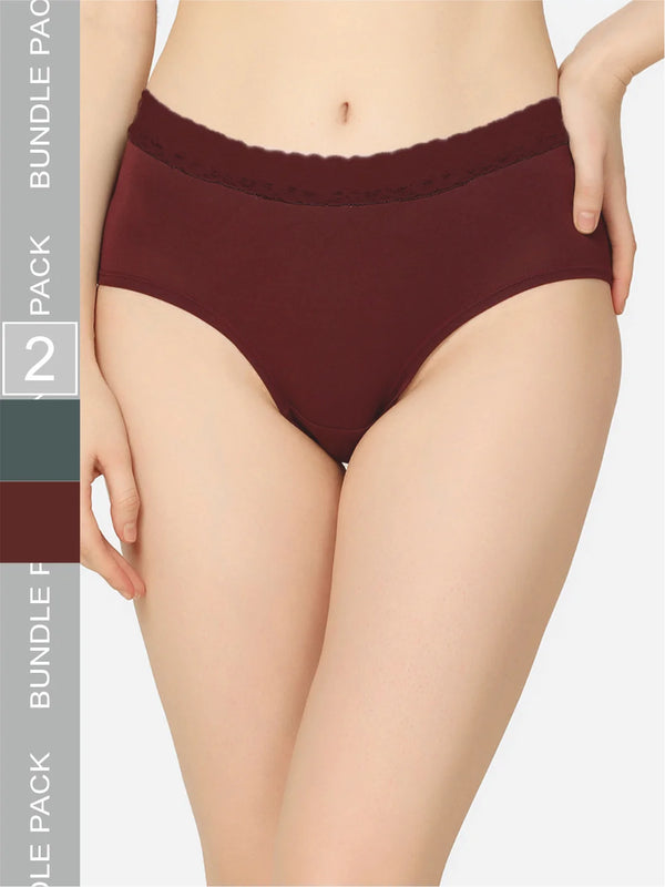 Pack Of 2 Soft Organic Cotton Everyday V- Shape Regular Panty - Da Intimo