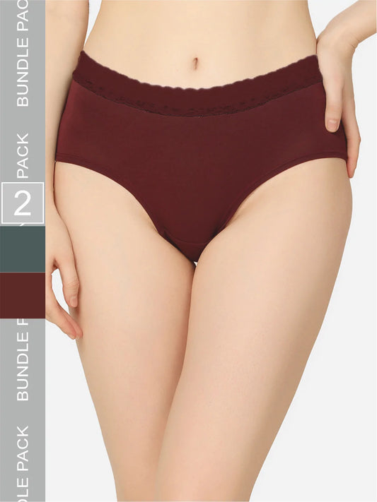Pack Of 2 Soft Organic Cotton Everyday V- Shape Regular Panty - Da Intimo