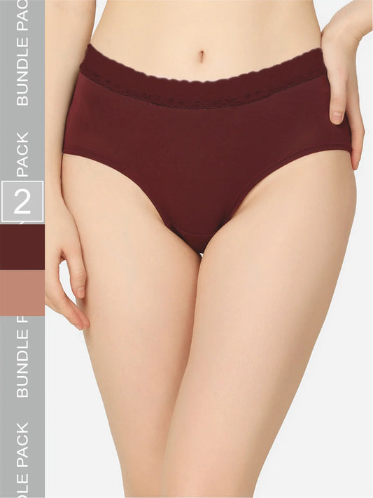 Pack Of 2 Soft Organic Cotton Everyday V- Shape Regular Panty - Da Intimo