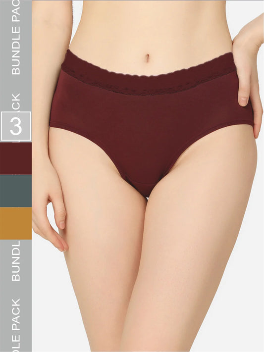 Pack Of 3 Soft Organic Cotton Everyday V- Shape Regular Panty