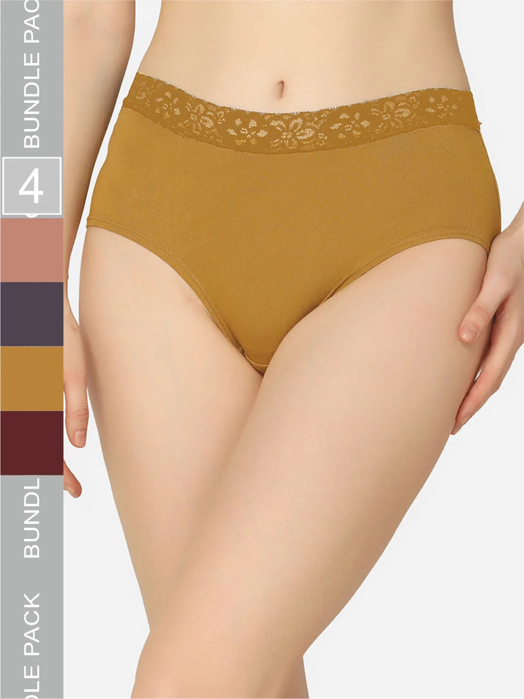 Pack Of 4 Soft Organic Cotton Everyday V- Shape Regular Panty - Da Intimo