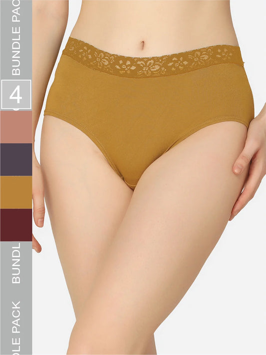 Pack Of 4 Soft Organic Cotton Everyday V- Shape Regular Panty - Da Intimo