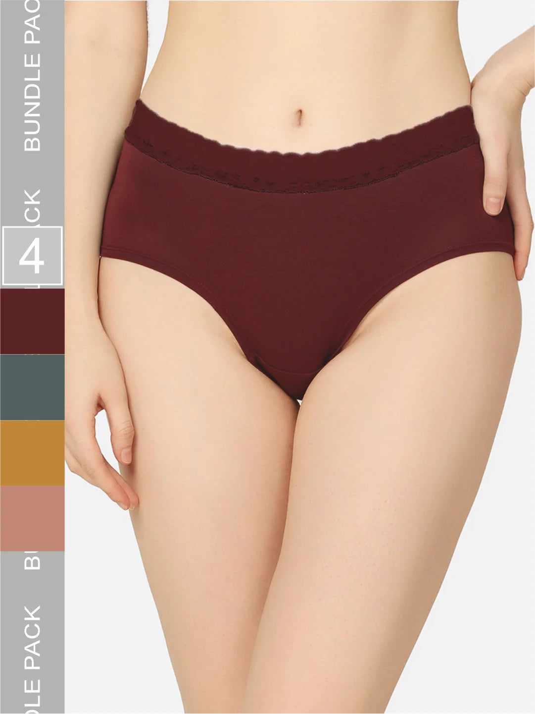 Pack Of 4 Soft Organic Cotton Everyday V- Shape Regular Panty