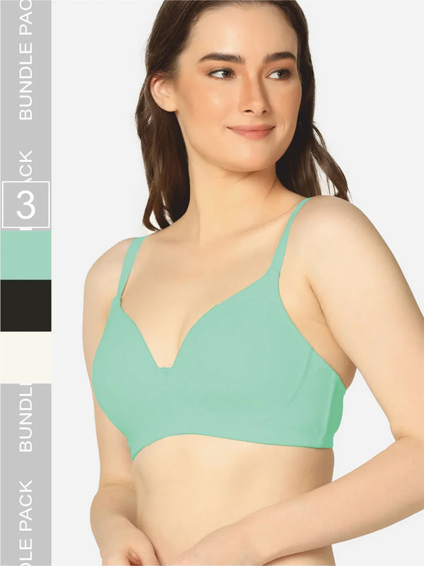 Pack Of 3 Soft Padded Everyday Comfort T-Shirt Bra - Da Intimo