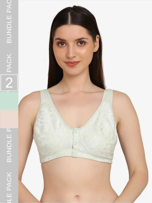 Mamma Presto Pack Of 2 Front Open Maternity Nursing Bra - Da Intimo