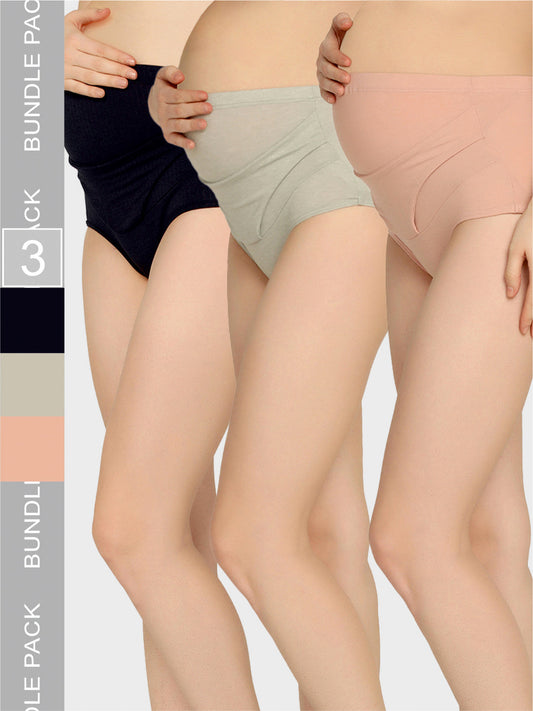 Mamma Presto Pack Of 3 High Rise Pre Pregnancy Panty - Da Intimo - Lingerie Online Store India