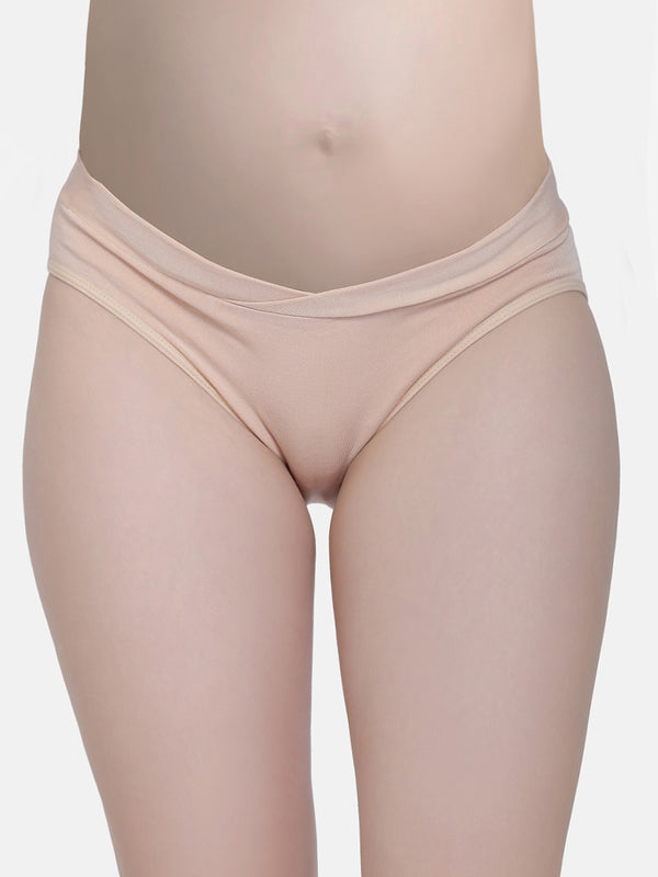 Low Waist Soft Cotton Beige Maternity Panty - Da Intimo