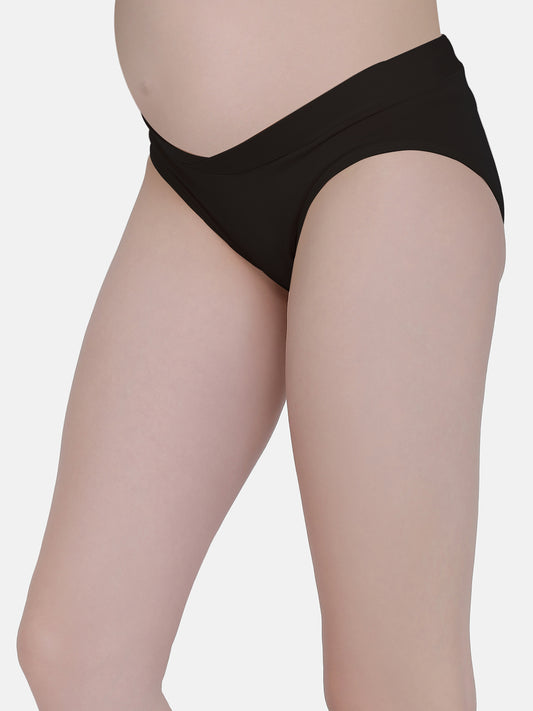 Low Waist Soft Cotton Black Maternity Panty - Da Intimo