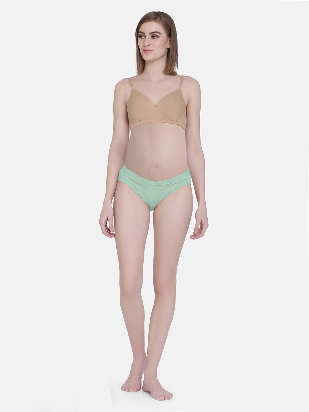 Low Waist Soft Cotton Green Maternity Panty - Da Intimo