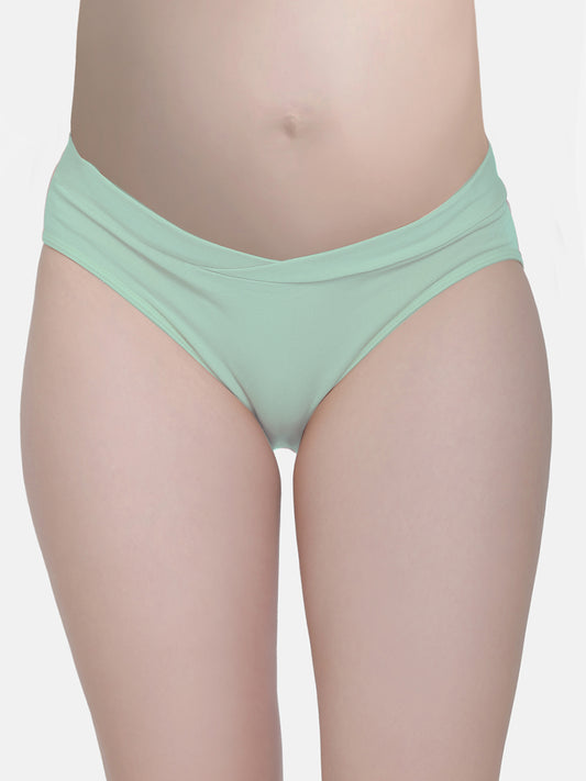 Low Waist Soft Cotton Pack Of 2 Black & Green Maternity Panty - Da Intimo