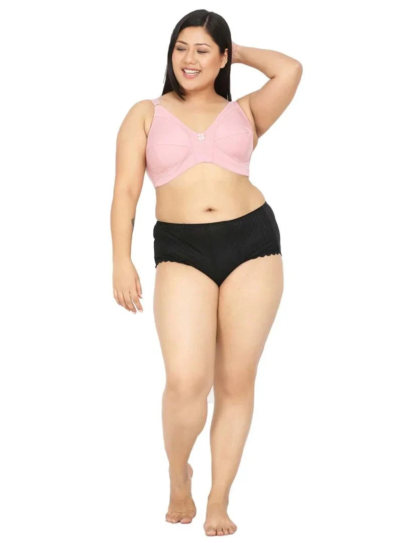Pink Plus Size Non Padded Full Coverage Everyday Bra - Da Intimo - Lingerie Online Store India
