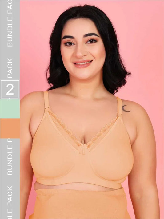 Mamma Presto Pack Of 2 Non Padded Nursing Maternity Bra - Da Intimo