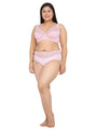 Pink Plus Size Lightly Padded Full Coverage Plunge Bra - Da Intimo