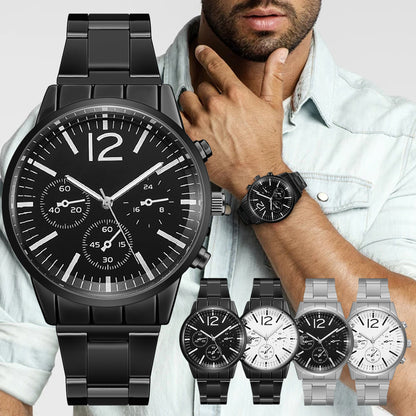 Casual Men's Watch – Available in Black and Silver Designs