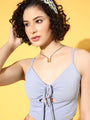 Blue Front Tie Up Toplette - Da Intimo